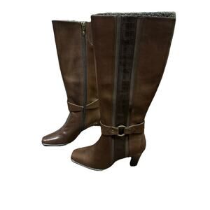 Life Stride Women’s tall Brown Heels Riding Boots Sz:5 M